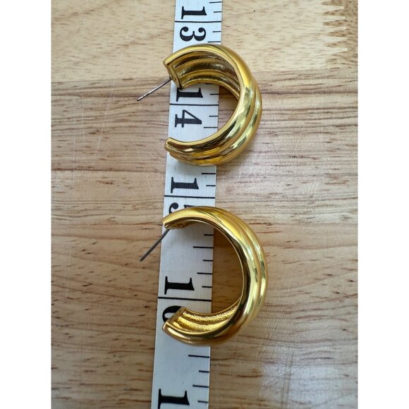 J.Crew Gold-Tone Chunky Hoop Earrings - Picture 3 of 9